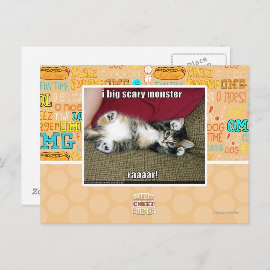 Ik ben een groot eng monster briefkaart (Voorkant / Achterkant)