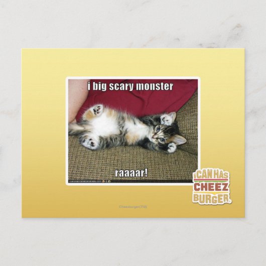 Ik ben een groot eng monster briefkaart (Voorkant)