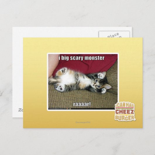 Ik ben een groot eng monster briefkaart (Voorkant / Achterkant)