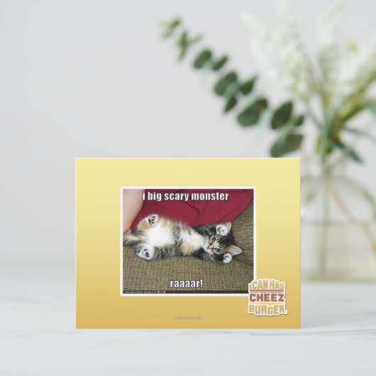 Ik ben een groot eng monster briefkaart (Staand voorkant)