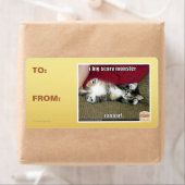 Ik ben een groot eng monster etiket (Insitu)