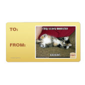 Ik ben een groot eng monster etiket (Voorkant)