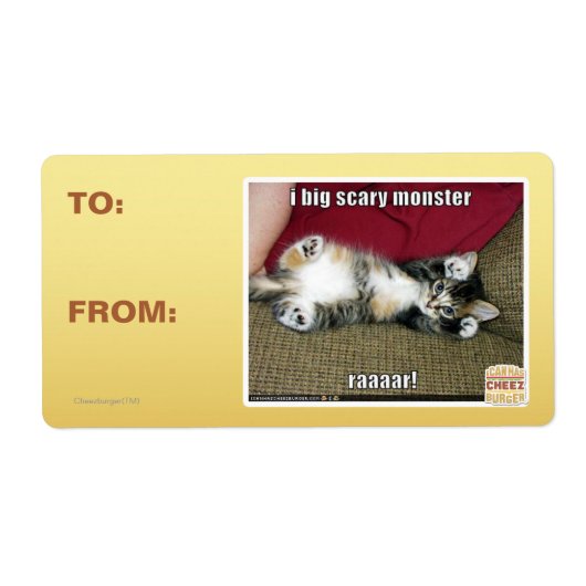 Ik ben een groot eng monster etiket (Voorkant)