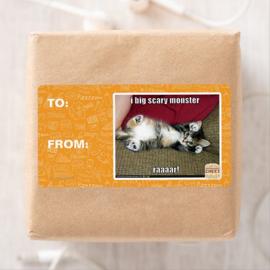 Ik ben een groot eng monster etiket (Insitu)