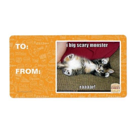 Ik ben een groot eng monster etiket (Voorkant)