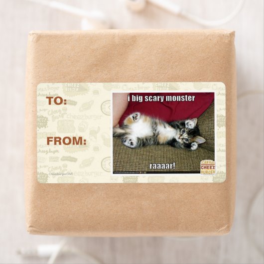 Ik ben een groot eng monster etiket (Insitu)