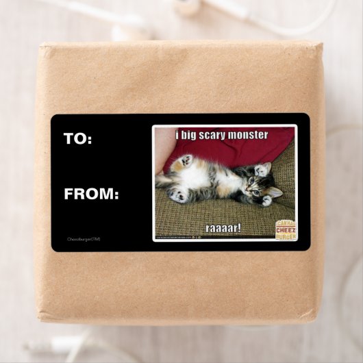 Ik ben een groot eng monster etiket (Insitu)