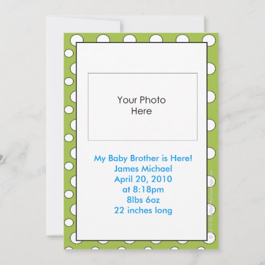 ik ben een grote broeder ( baby boy ) - aankondigi aankondiging (Achterkant)