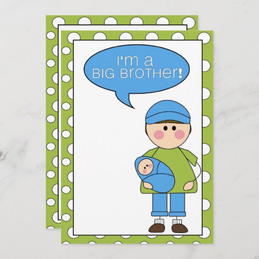 ik ben een grote broeder ( baby boy ) - aankondigi aankondiging (Voorkant / Achterkant)