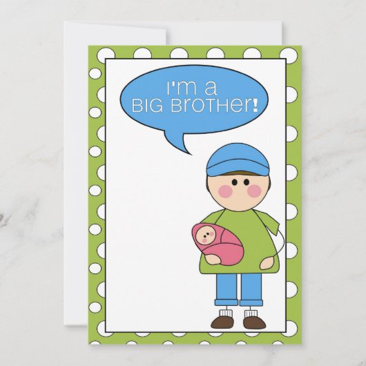 ik ben een grote broeder ( baby girl ) - aankondig aankondiging (Voorkant)