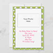 ik ben een grote broeder ( baby girl ) - aankondig aankondiging (Achterkant)