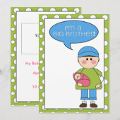 ik ben een grote broeder ( baby girl ) - aankondig aankondiging (Voorkant / Achterkant)