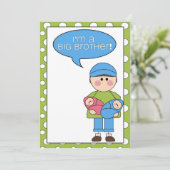 Ik ben een grote broeder (jongen/meisje tweeling)  aankondiging (Staand voorkant)