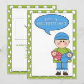 Ik ben een grote broeder (jongen/meisje tweeling)  aankondiging (Voorkant / Achterkant)