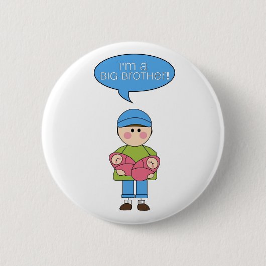 ik ben een grote broer knop ( twin sisters ) ronde button 5,7 cm (Voorkant)