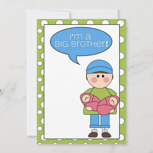 ik ben een grote broer ( twee zussen ) aankondiging (Voorkant)