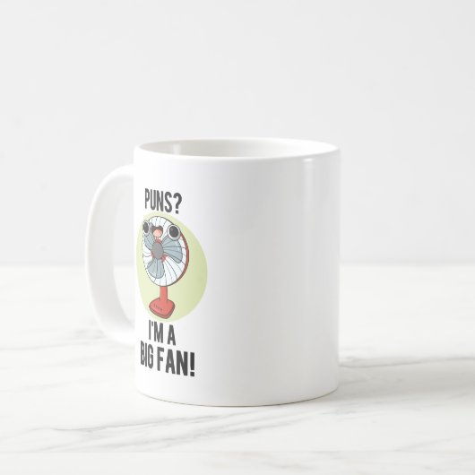 Ik ben een grote Fan Funny Electric Fan Pun Koffiemok (Voorkant links)