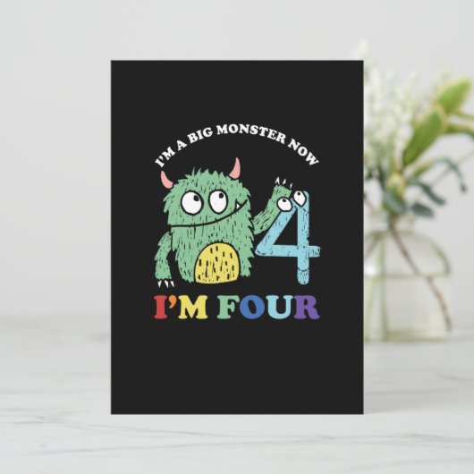 Ik ben een grote monster die nu vier jaar geleden  kaart (Staand voorkant)