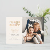 Ik ben een grote zus (neutraal) Foto Geboorte Aankondiging (Staand voorkant)