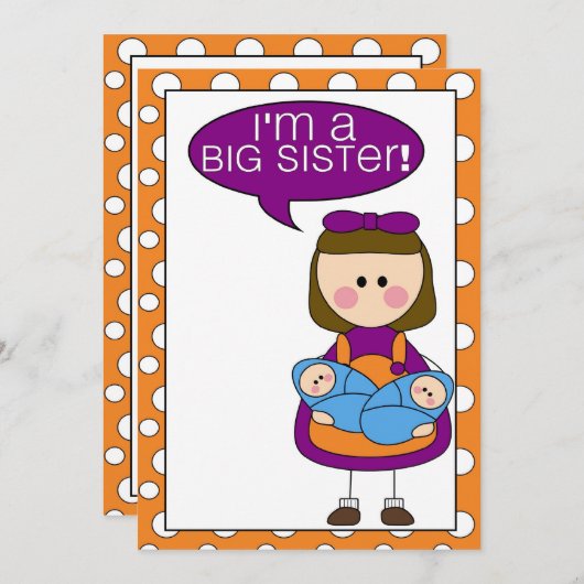 ik ben een grote zuster - aankondiging (Voorkant / Achterkant)