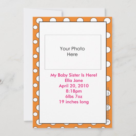 ik ben een grote zuster - aankondiging (Achterkant)