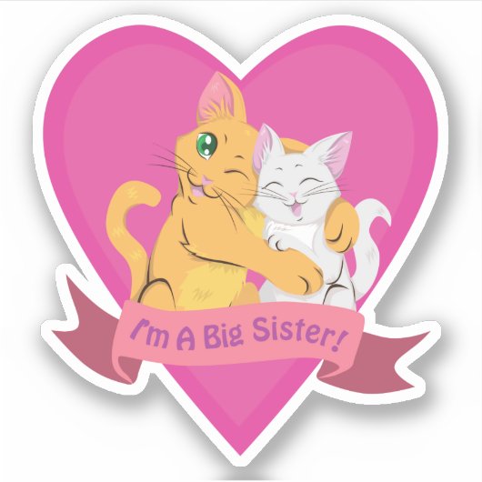 Ik ben een grote zuster! sticker (Voorkant)