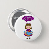 ik ben een grote zusterknop ( tweelingjongens ) ronde button 5,7 cm (Voorkant /achterkant)