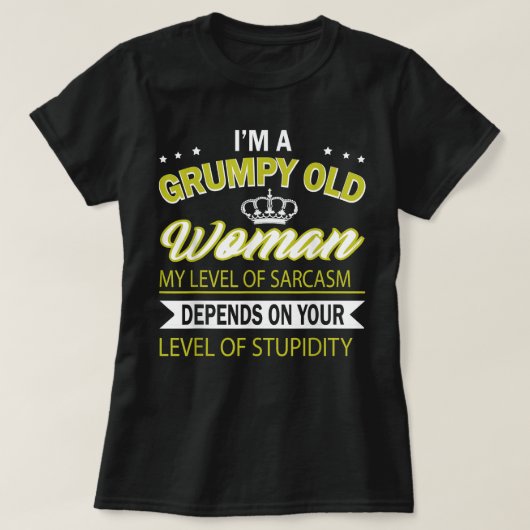 ik ben een gruwelijke oude vrouw t-shirt (Design voorkant)