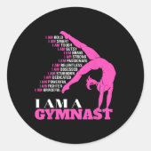 Ik ben een Gymnast Funny Handstand Gymnastics Gift Ronde Sticker (Voorkant)