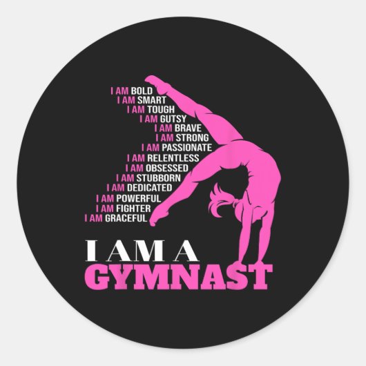 Ik ben een Gymnast Funny Handstand Gymnastics Gift Ronde Sticker (Voorkant)
