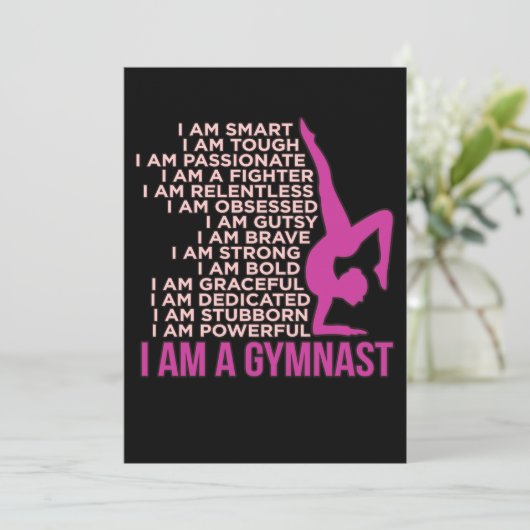 Ik ben een Gymnast Gymnastics Gymnastic Sports Lov Bedankkaart (Staand voorkant)