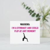 Ik ben een Gymnast Magenta Gymnastics Fun Quote Fl Briefkaart (Staand voorkant)