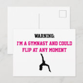 Ik ben een Gymnast Magenta Gymnastics Fun Quote Fl Briefkaart (Voorkant / Achterkant)
