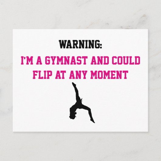 Ik ben een Gymnast Magenta Gymnastics Fun Quote Fl Briefkaart (Voorkant)