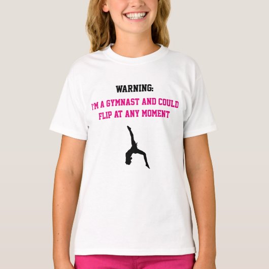 Ik ben een Gymnast Magenta Gymnastics Fun Quote Fl T-shirt (Voorkant)