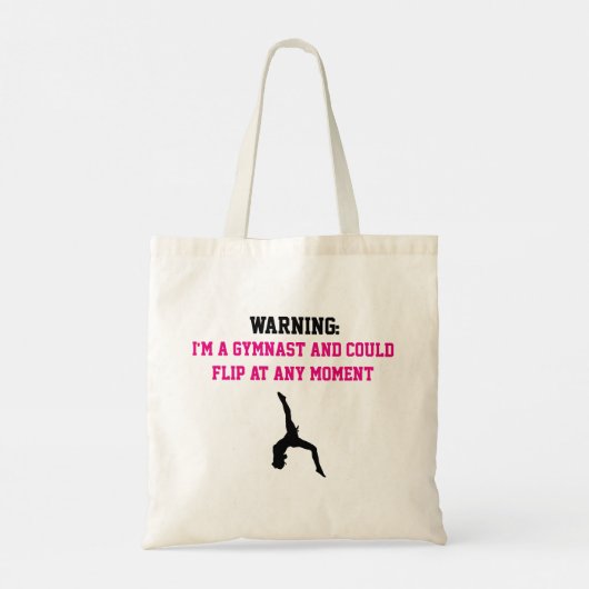 Ik ben een Gymnast Magenta Gymnastics Fun Quote Fl Tote Bag (Achterkant)
