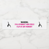 Ik ben een Gymnast Magenta Gymnastics Fun Quote Fl Waterfles Etiket (Enkel label)