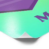 Ik ben een gymnast, meisje met leotard op Paarse G Foto Afdruk (Hoek)