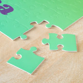 Ik ben een gymnast, meisje met leotard op Paarse G Legpuzzel (Zijkant)