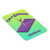 Ik ben een gymnast, meisje met leotard op Paarse G Magneet (Rechterzijde)