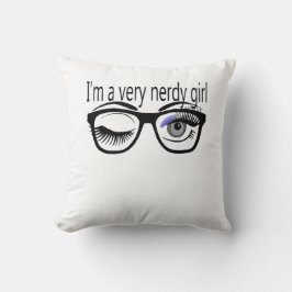 Ik ben een heel nerdy meisje met een oogschaduw va kussen