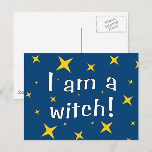 Ik ben een heks briefkaart (Voorkant / Achterkant)