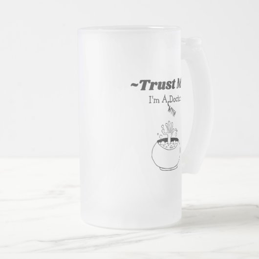 Ik ben een heks dokter matglas bierpul (Voorkant rechts)