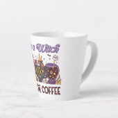 Ik ben een heks voor koffie latte mok (Rechterhoek)