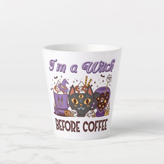 Ik ben een heks voor koffie latte mok (Voorkant)
