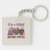 Ik ben een heks voor koffie sleutelhanger (Achterkant)
