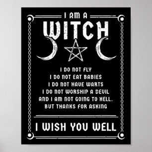 Ik ben een heks Wicca Halloween Pagan Costume Poster