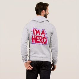 Ik ben een held Graffiti Vet Neon Straatkunst Verk Hoodie