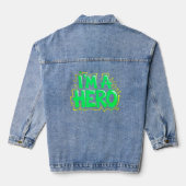 Ik ben een held Graffiti Vet Neon Street Art State Denim Jacket (Achterkant)