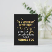 Ik ben een held van de receptie van de dierenarts briefkaart (Staand voorkant)
